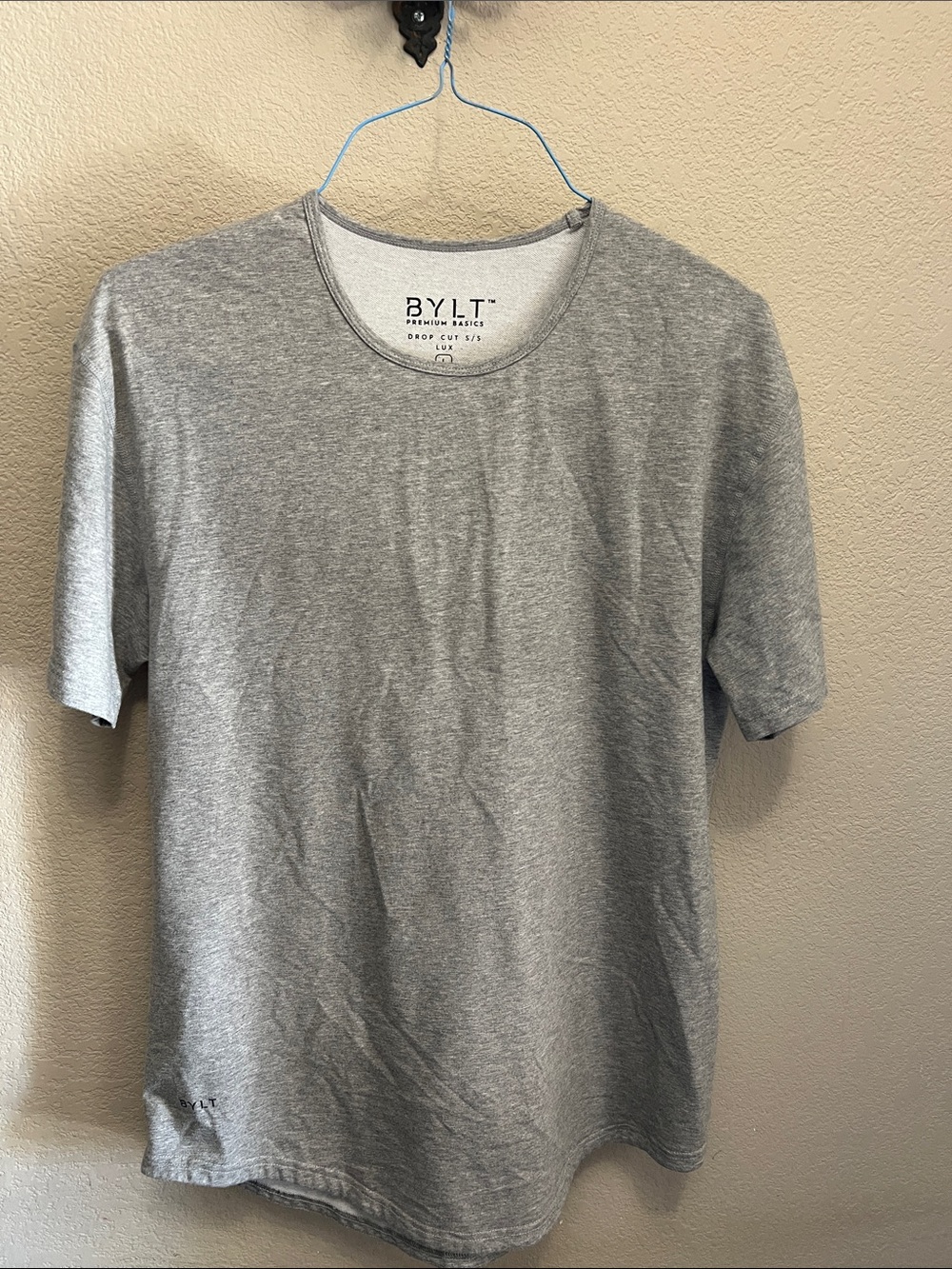 BYLT Basics Men's Crew Tee in Heather Gray